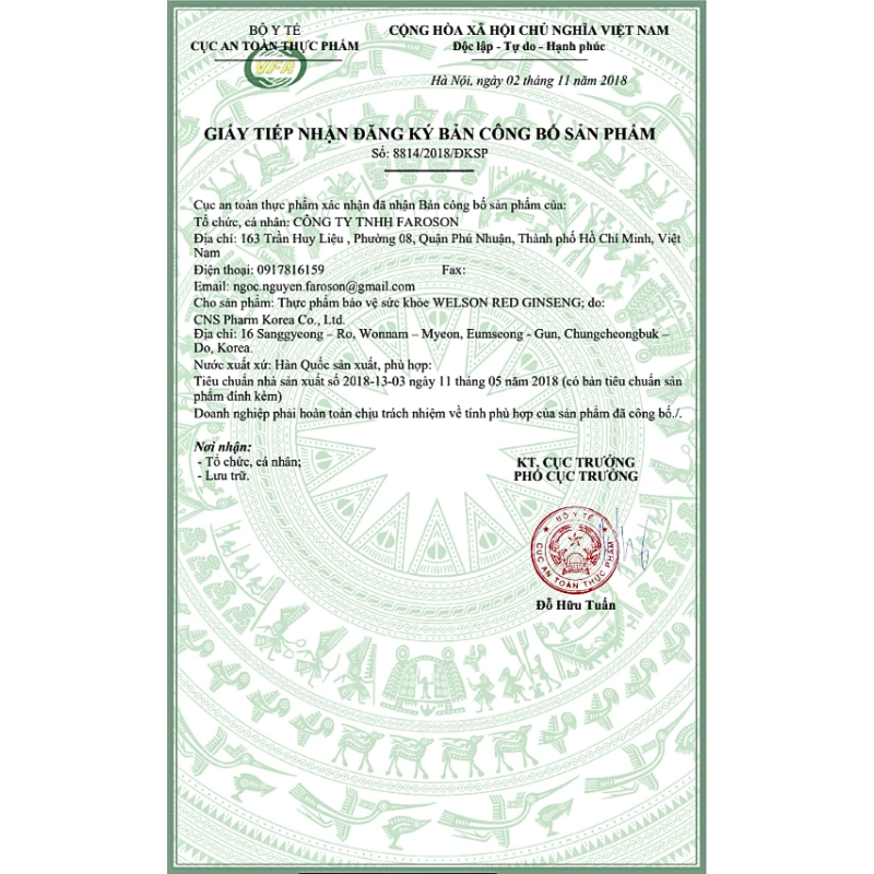 Viên uống Hồng Sâm Hàn Quốc 6 năm tuổi Welson Red Ginseng 60 viên
