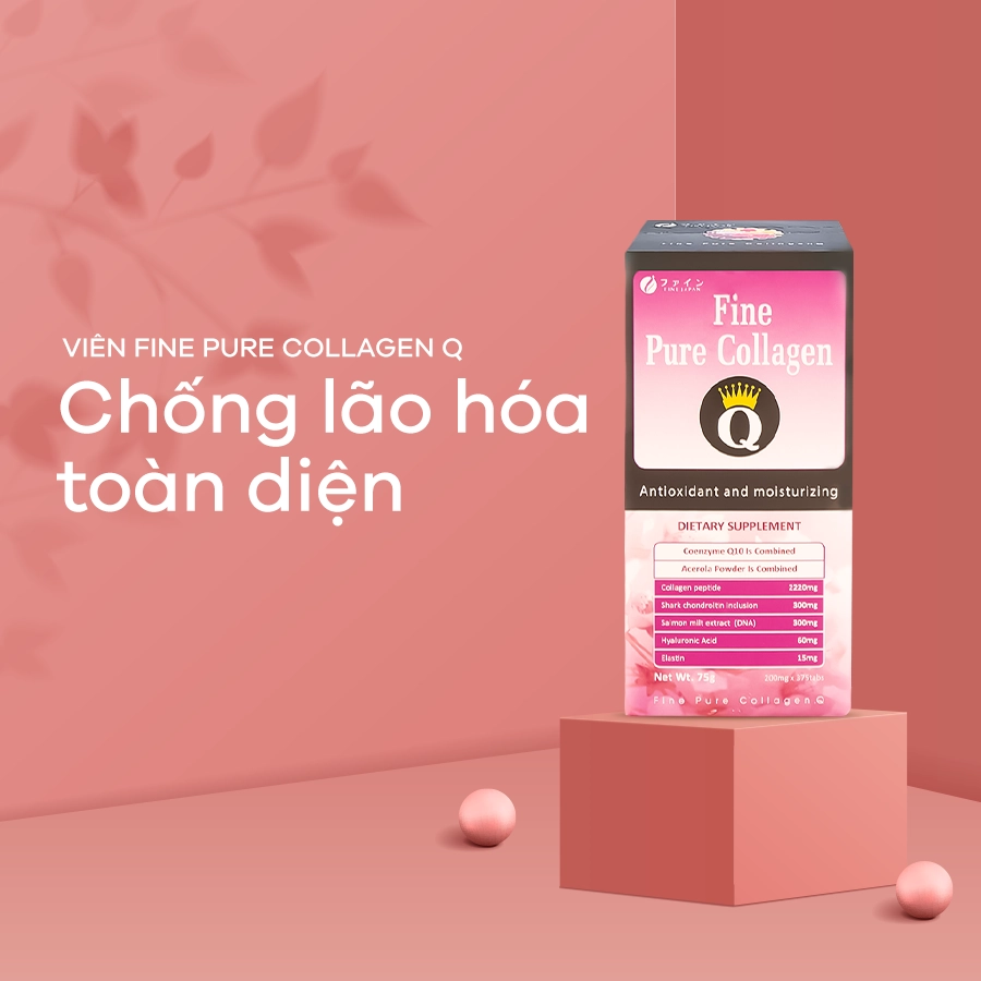 Combo 2 hộp viên uống đẹp da Fine Pure Collagen Q 375 viên