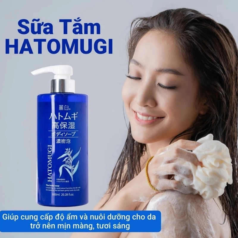 Sữa Tắm Hatomugi Ý Dĩ Dưỡng Ẩm Sâu & Làm Sáng Da Moisture Rich Body Soap 600ml 