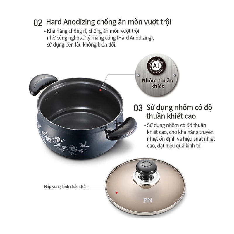 Nồi nhà bếp nhôm POONGNYUN FMPT-24C(IH)