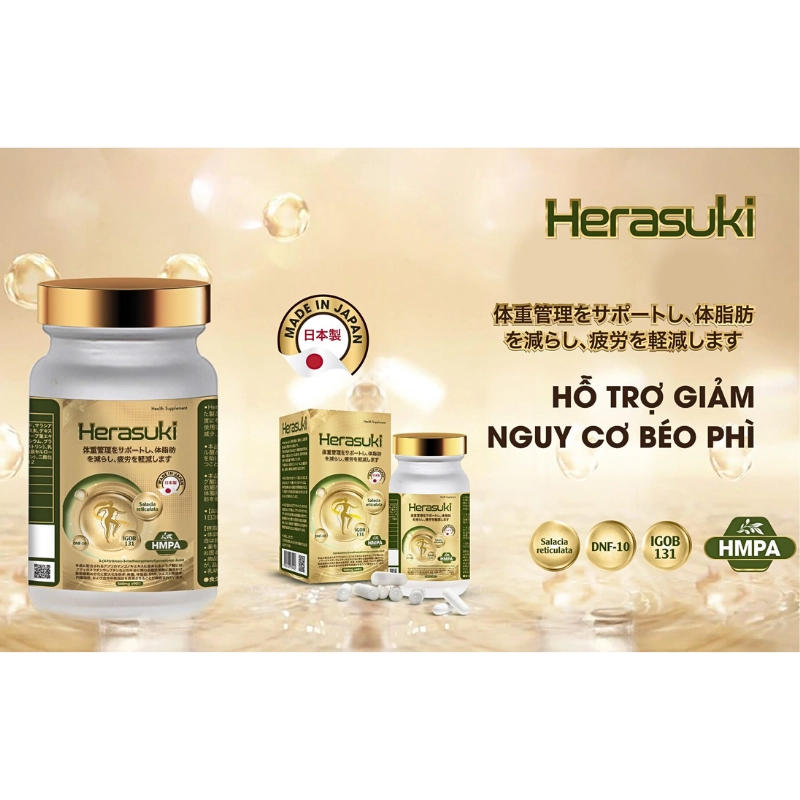 Viên uống hỗ trợ giảm nguy cơ béo phì Herasuki 45 viên