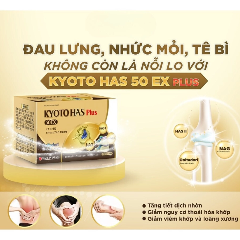 Viên uống hỗ trợ xương khớp Yoro Factory Kyoto Has 50EX Plus 30 viên