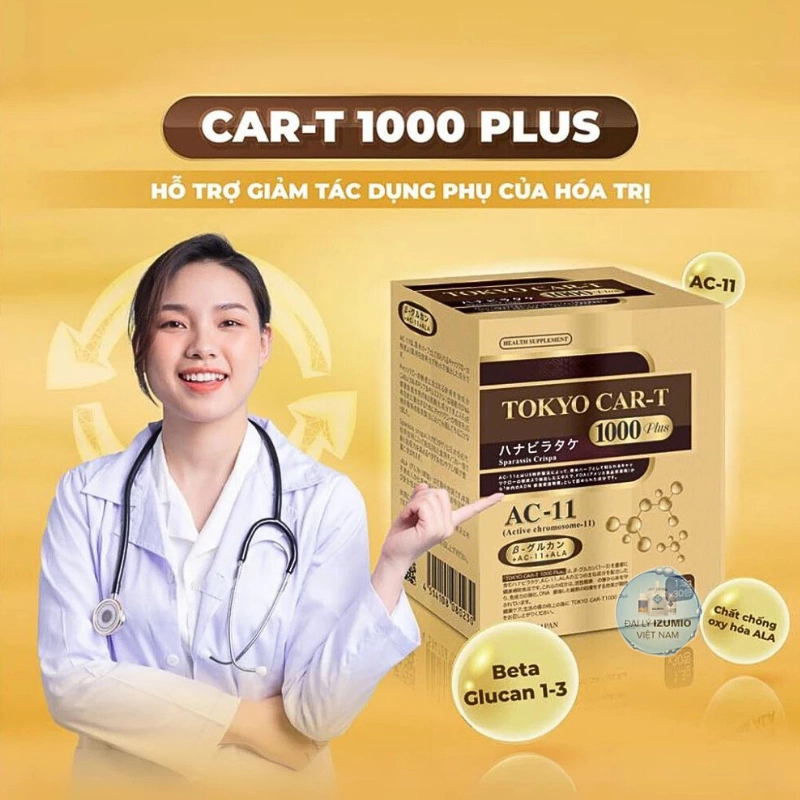 Bột uống hỗ trợ phần ngừa ung thư Tokyo Car-T 1000 Plus 30 gói