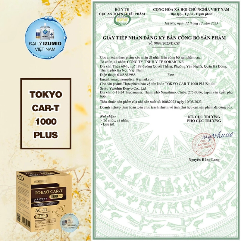 Bột uống hỗ trợ phần ngừa ung thư Tokyo Car-T 1000 Plus 30 gói