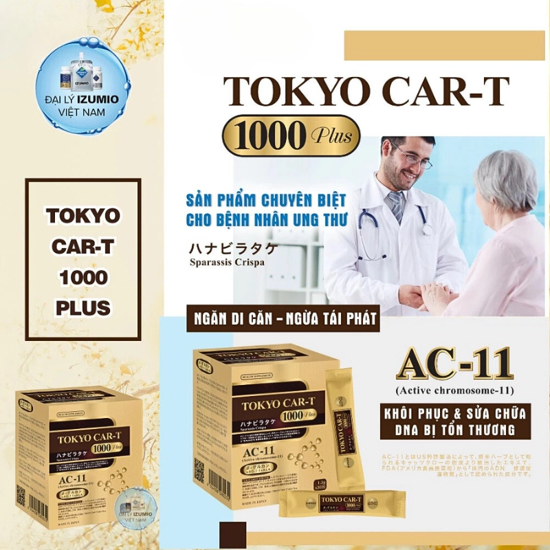 Bột uống hỗ trợ phần ngừa ung thư Tokyo Car-T 1000 Plus 30 gói