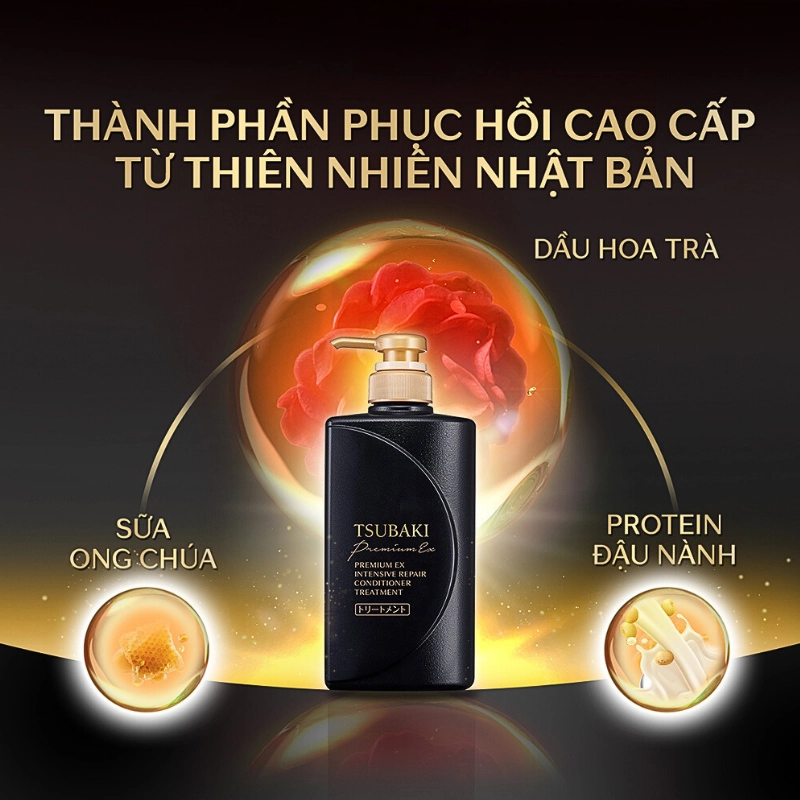 Dầu Xả Phục Hồi Chuyên Sâu Tái Tạo Hư Tổn Tsubaki Premium Ex Intensive Repair Conditioner 490ml 