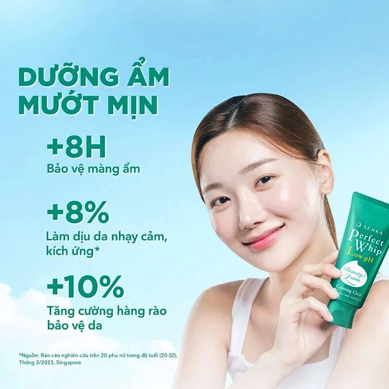 Sữa Rửa Mặt Lành Tính Mướt Mịn Senka Perfect Whip Low Ph Calming Cica 100G