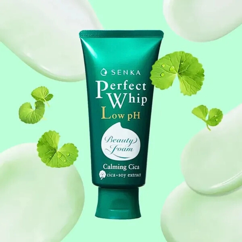 Sữa Rửa Mặt Lành Tính Mướt Mịn Senka Perfect Whip Low Ph Calming Cica 100G