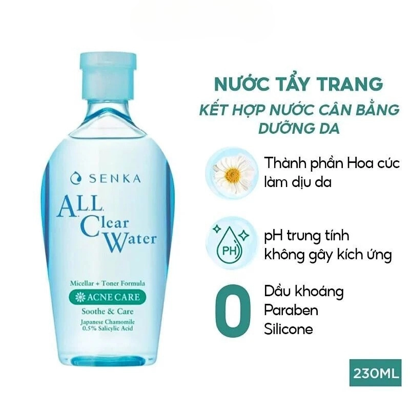 Nước tẩy trang ngăn ngừa mụn Senka Ac Water Acne Care 230ml