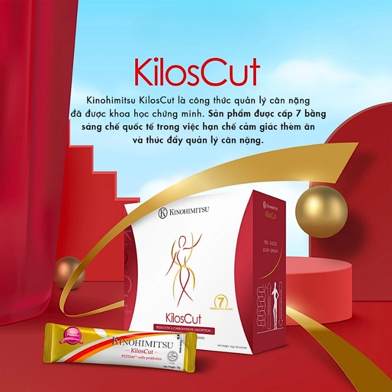 Bột uống giảm cân và giảm mỡ nội tạng cao cấp Kinohimitsu Kiloscut 10g