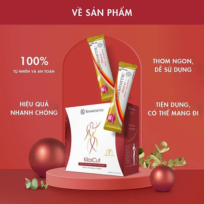 Bột uống giảm cân và giảm mỡ nội tạng cao cấp Kinohimitsu Kiloscut 10g