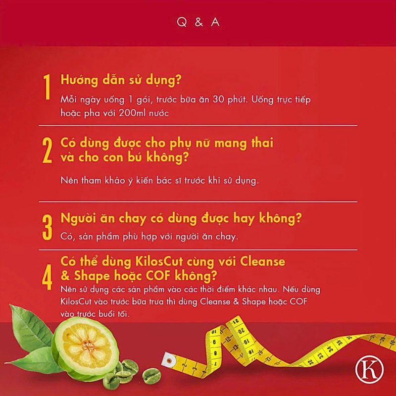 Bột uống giảm cân và giảm mỡ nội tạng cao cấp Kinohimitsu Kiloscut 10g