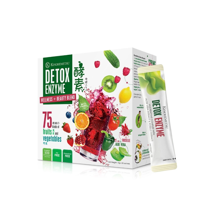 Bột uống thải độc , kiểm soát cân nặng kinohimitsu detox enzyme 14g