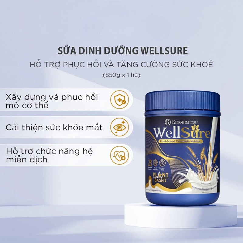 Sữa dinh dưỡng phục hồi và tăng cường sức khoẻ Kinohimitsu Wellsure