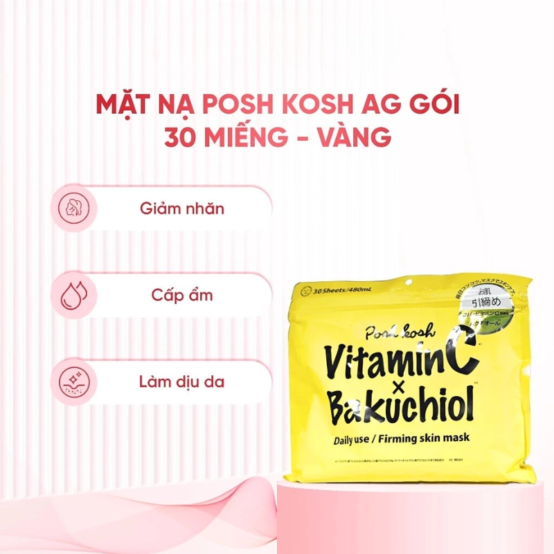 MẶT NẠ DƯỠNG TRẮNG POSH KOSH FR MASK - 30 MIẾNG