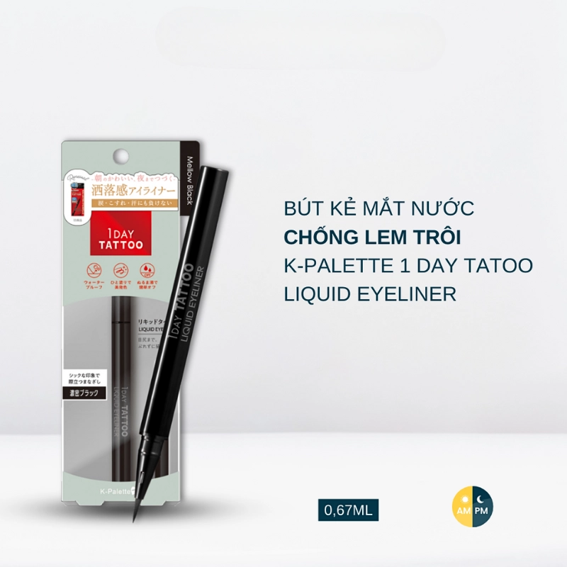 Bút kẻ mắt K-Palette 1DAY TATTOO Liquid Eyeliner 0.67ml