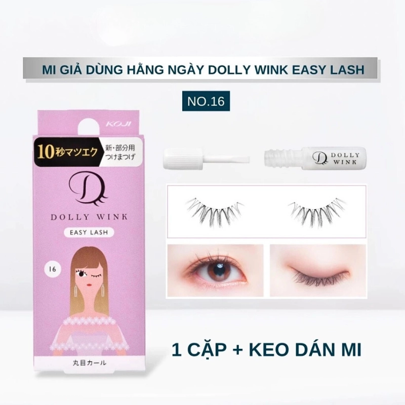 Lông mi giả Koji Dolly Wink Easy Lash (1 cặp + keo dán 1g)