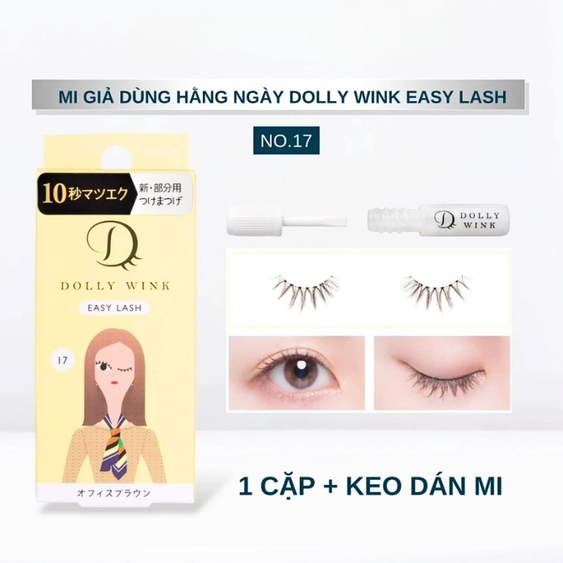 Lông mi giả Koji Dolly Wink Easy Lash (1 cặp + keo dán 1g)