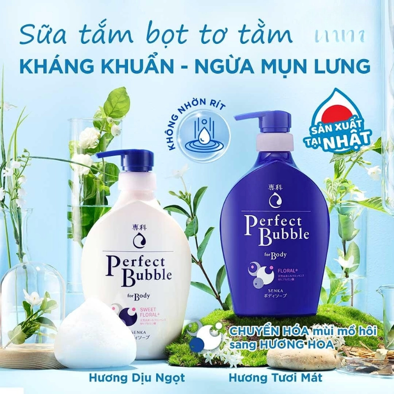 Sữa tắm Senka Perfect Bubble Floral+ 500ml