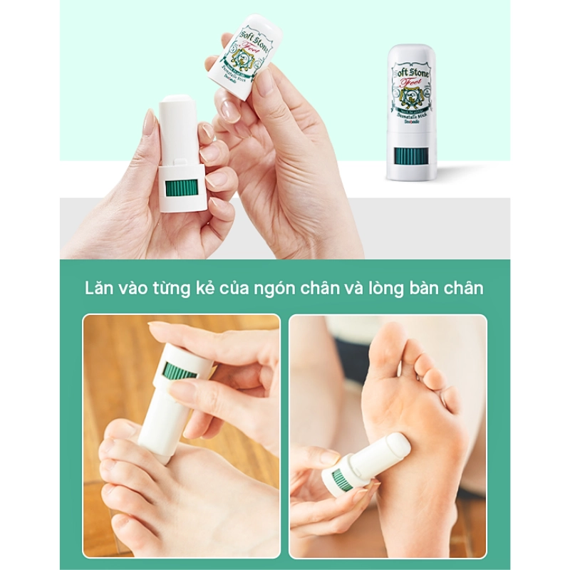 Lăn khử mùi đá khoáng dạng sáp kháng khuẩn giảm mồ hôi cho chân 7G Deonatulle Soft Stone for Feet