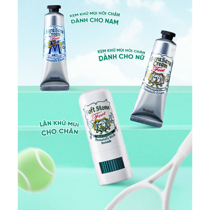 Lăn khử mùi đá khoáng dạng sáp kháng khuẩn giảm mồ hôi cho chân 7G Deonatulle Soft Stone for Feet