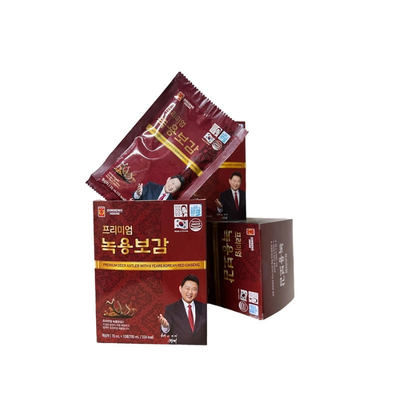 Combo 2 Nước uống chiết xuất nhung hươu và hồng sâm Hàn Quốc 6 năm tuổi Ginseng House (Hộp 30 gói x 70ml)