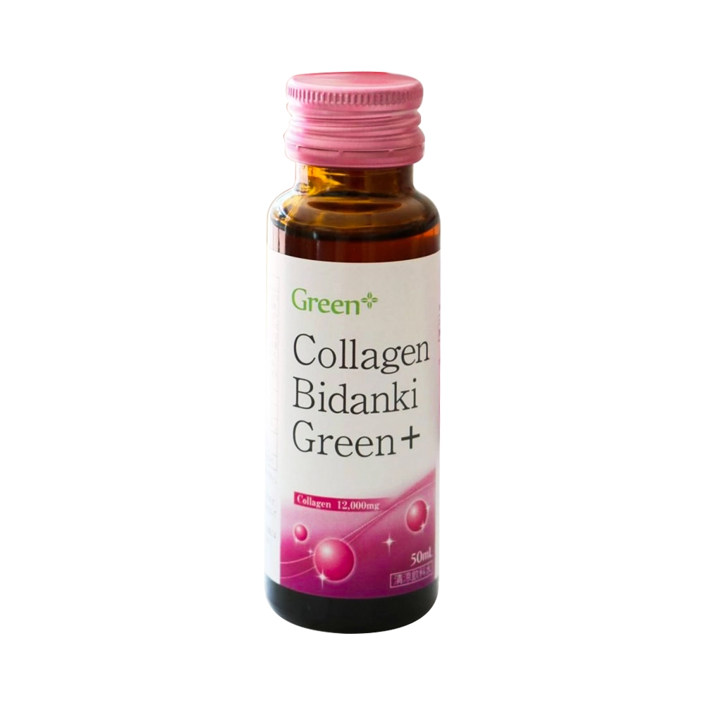 Combo 2 Nước uống Collagen Bidanki Green+ 12.000mg (Hộp 10 chai x 50ml)