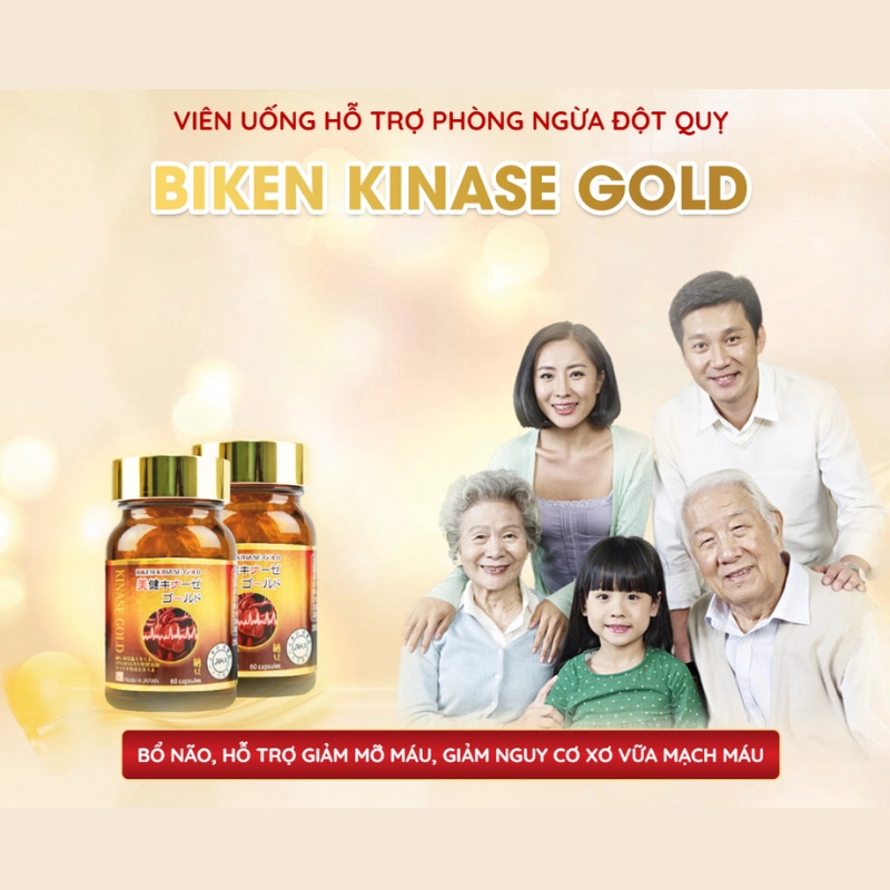 Viên uống phòng ngừa & hỗ trợ điều trị đột quỵ Biken Kinase Gold