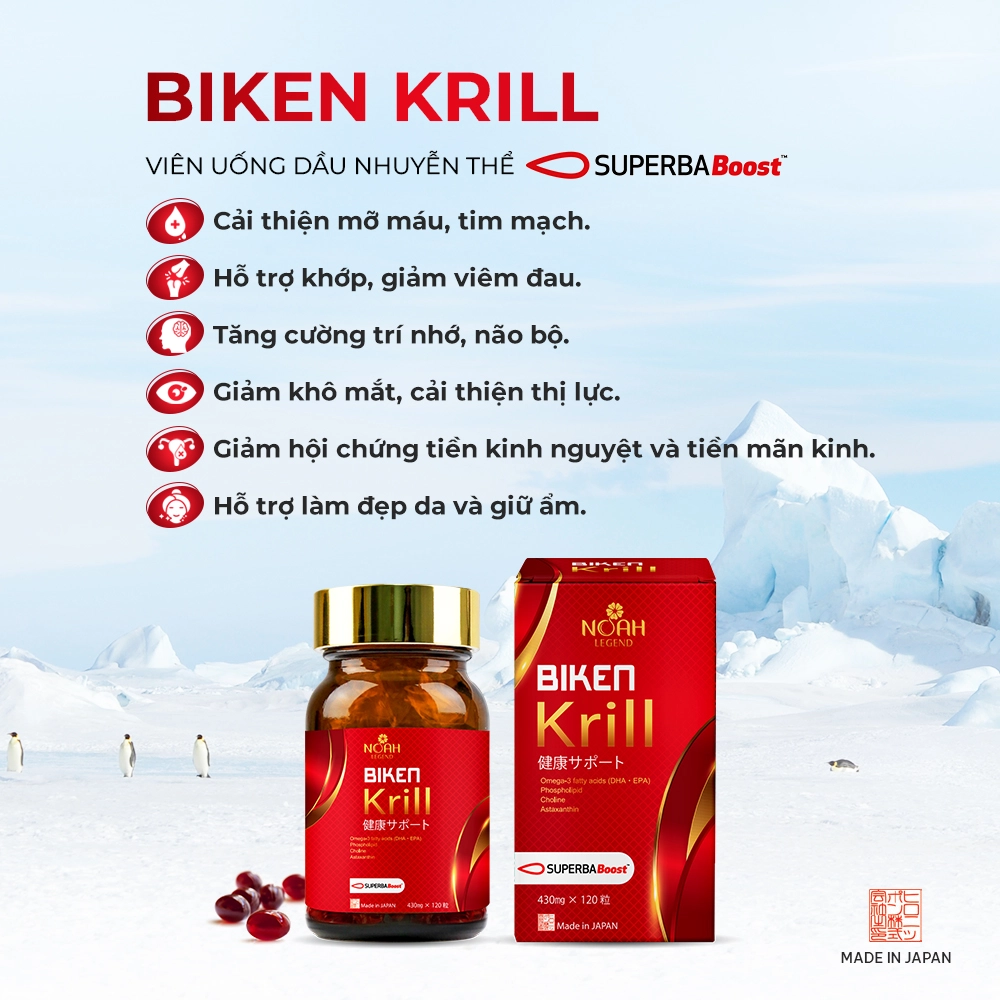 Viên uống dầu nhuyễn thể Superba Boost Biken Krill 120 viên
