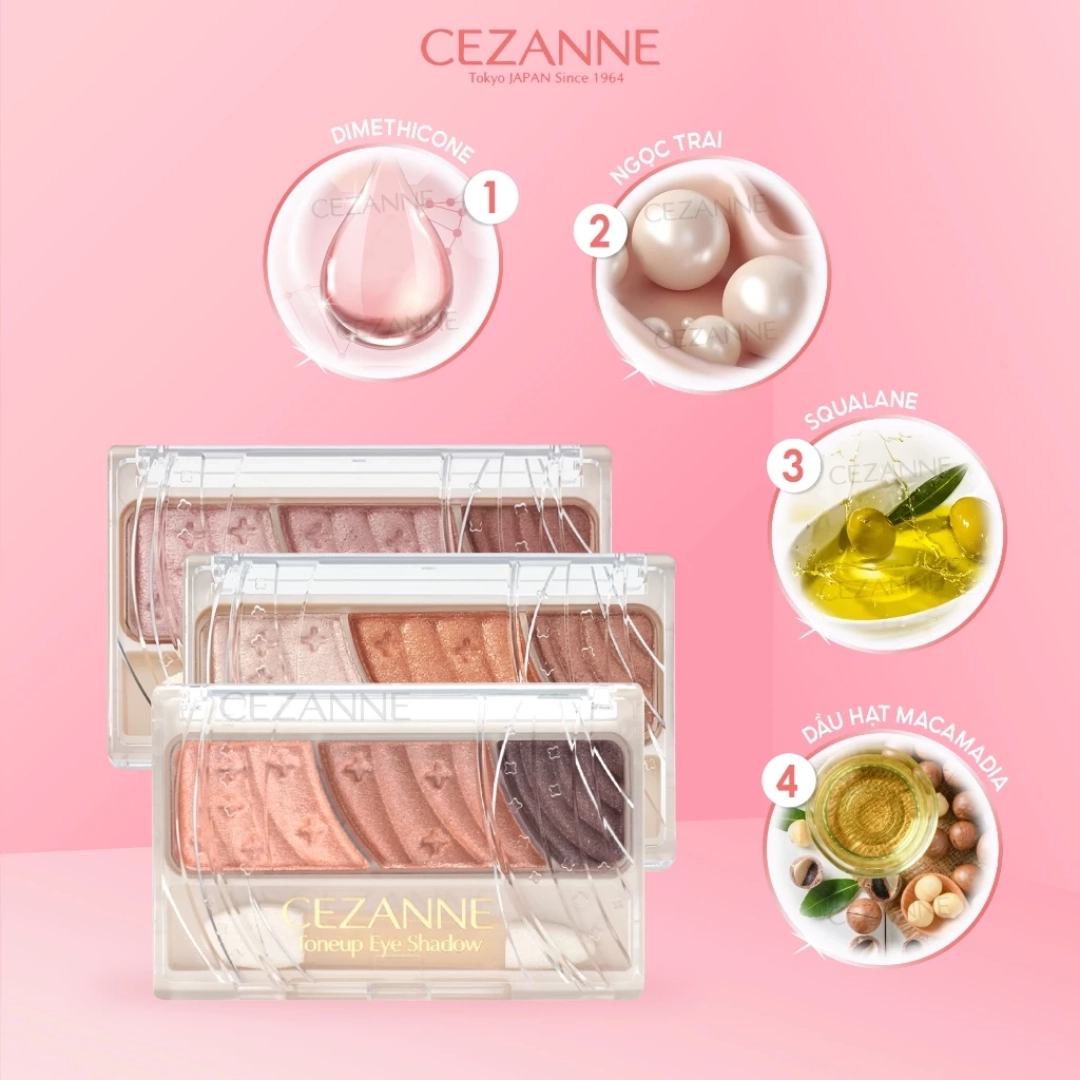Phấn mắt Cezanne Toneup Eye Shadow 2.7g (Màu nâu tự nhiên 01)