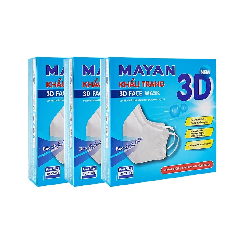 Khẩu trang Mayan 3D 10 cái 