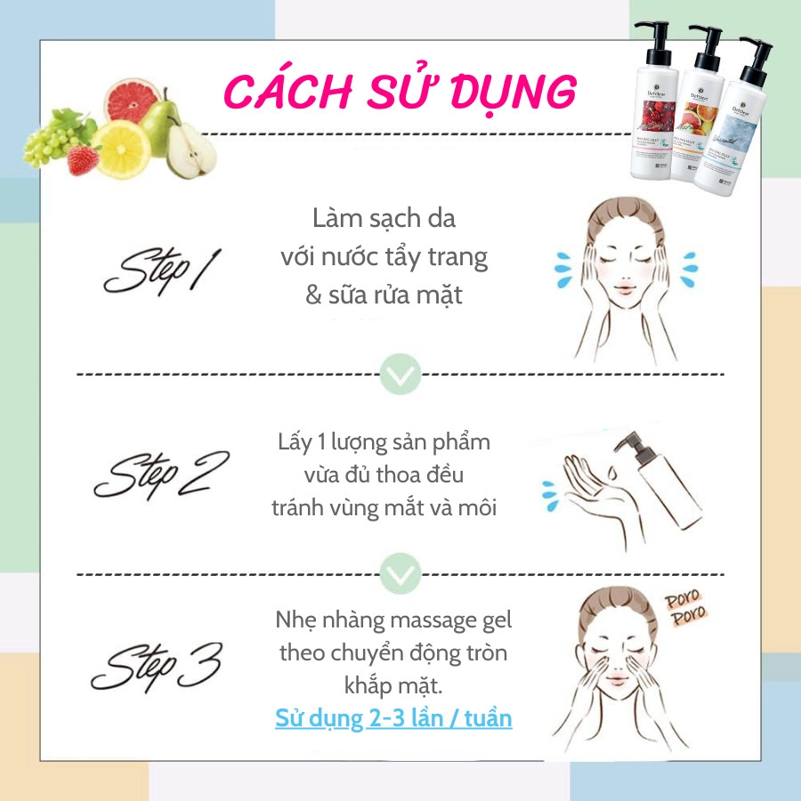 Gel tẩy tế bào chết Meishoku Detclear Bright & Peel 180ml (Hương trái cây)