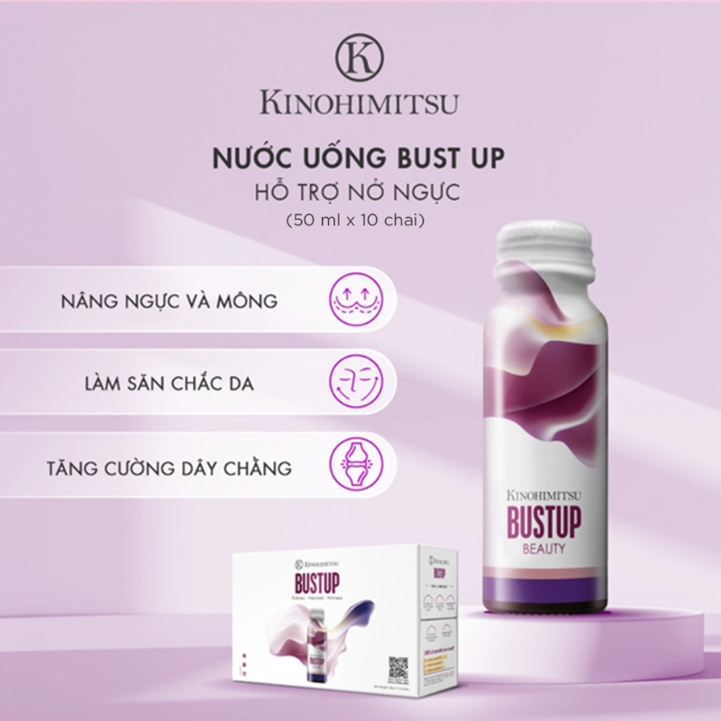 Nước uống tăng kích thước, săn chắc vòng 1 Kinohimitsu Bustup (Hộp 10x50ml)