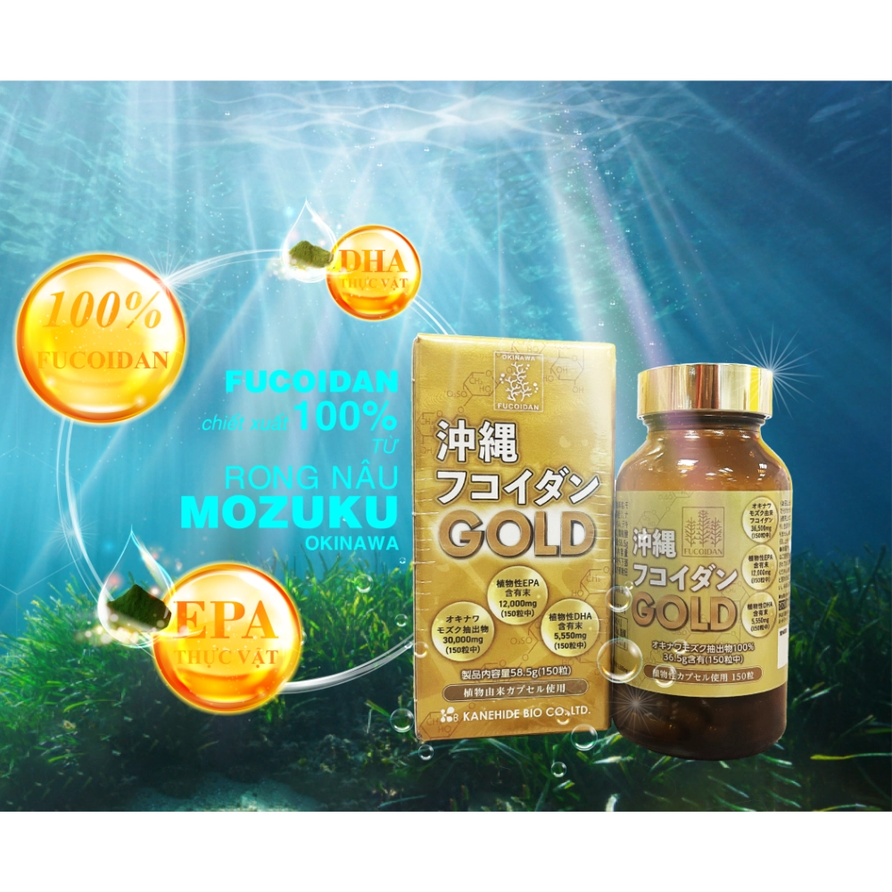 Viên nang hỗ trợ điều trị ung thư & chống suy mòn khối cơ Okinawa Fucoidan Gold – 150 viên