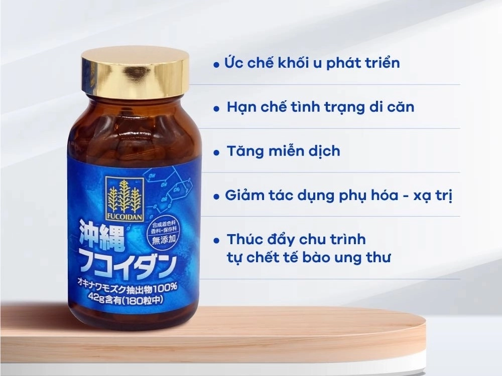 Viên uống hỗ trợ điều trị ung thư Kanehide Bio Okinawa Fucoidan xanh 180 viên
