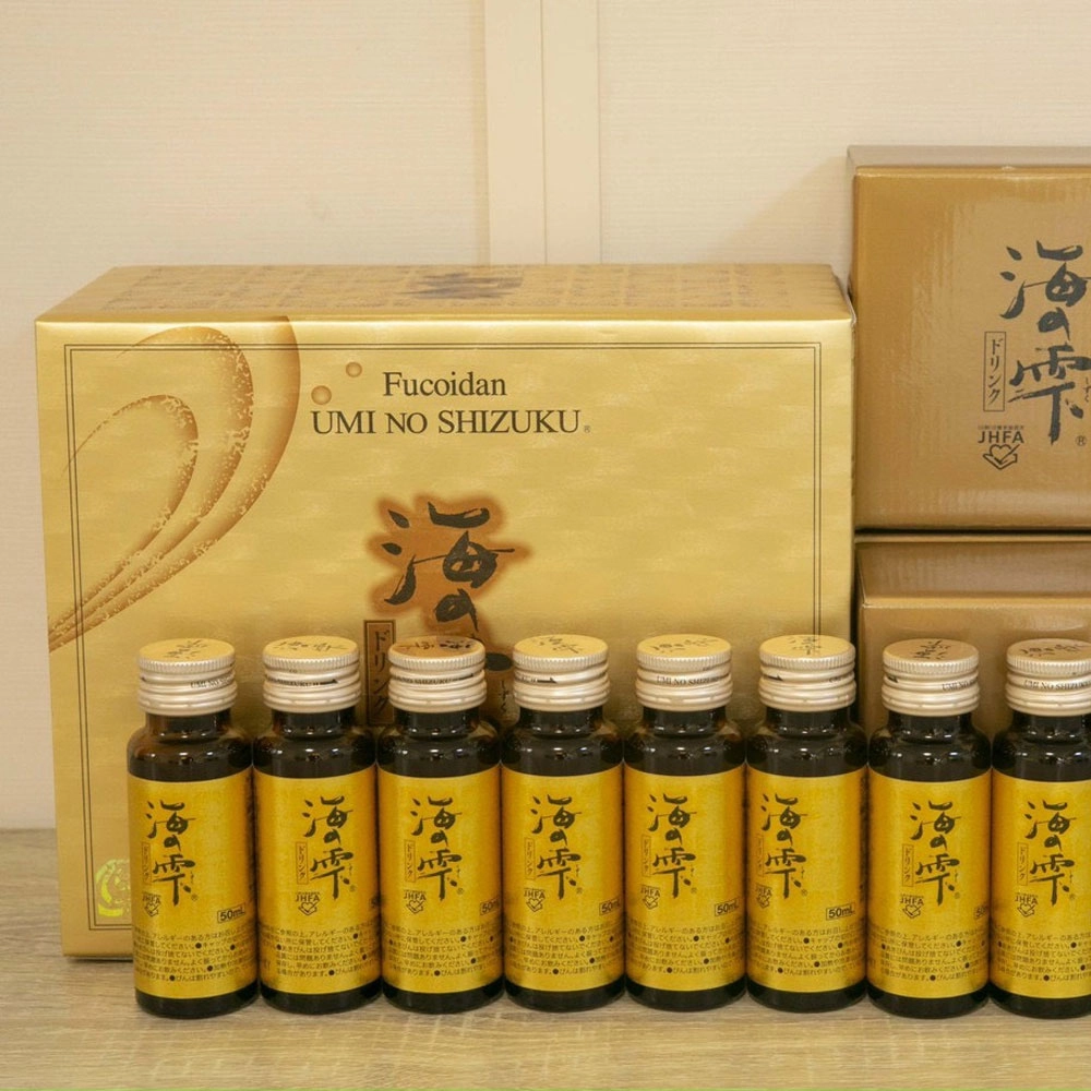 Nước uống dạng tảo, tăng cường đề kháng, ngăn ngừa ung thư Fucoidan Umi No Shizuku (3 hộp x 10 chai x 50ml)