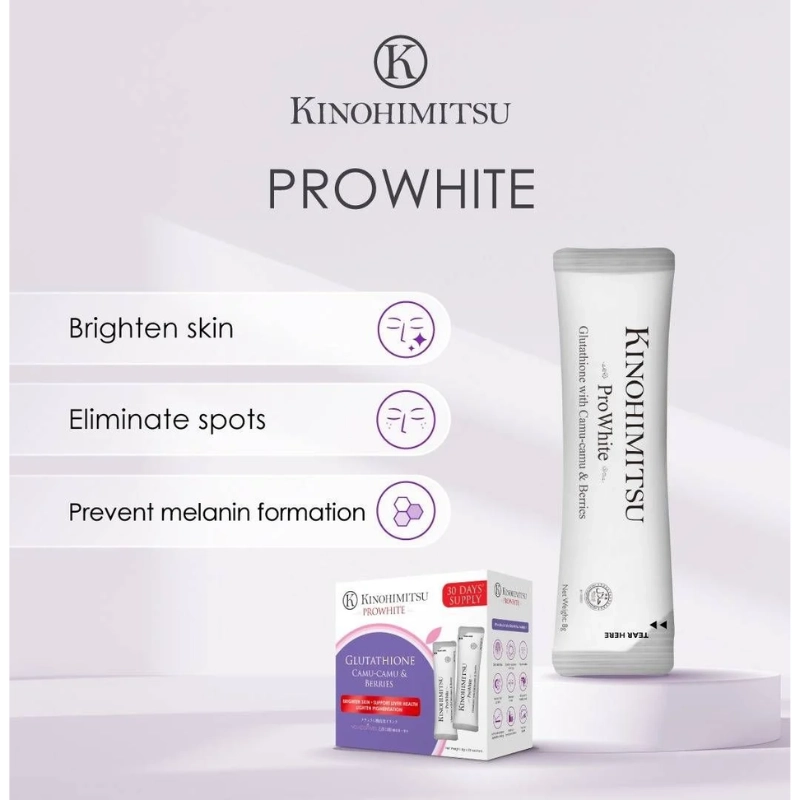 Bột uống tái tạo tế bào gốc và thải độc cơ thể Kinohimitsu Prowhite 30 gói