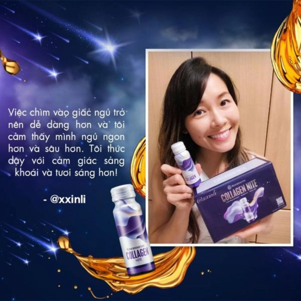 Nước uống Collagen cải thiện giấc ngủ chống lão hóa Nite (Hộp 10 chai x 50ml)