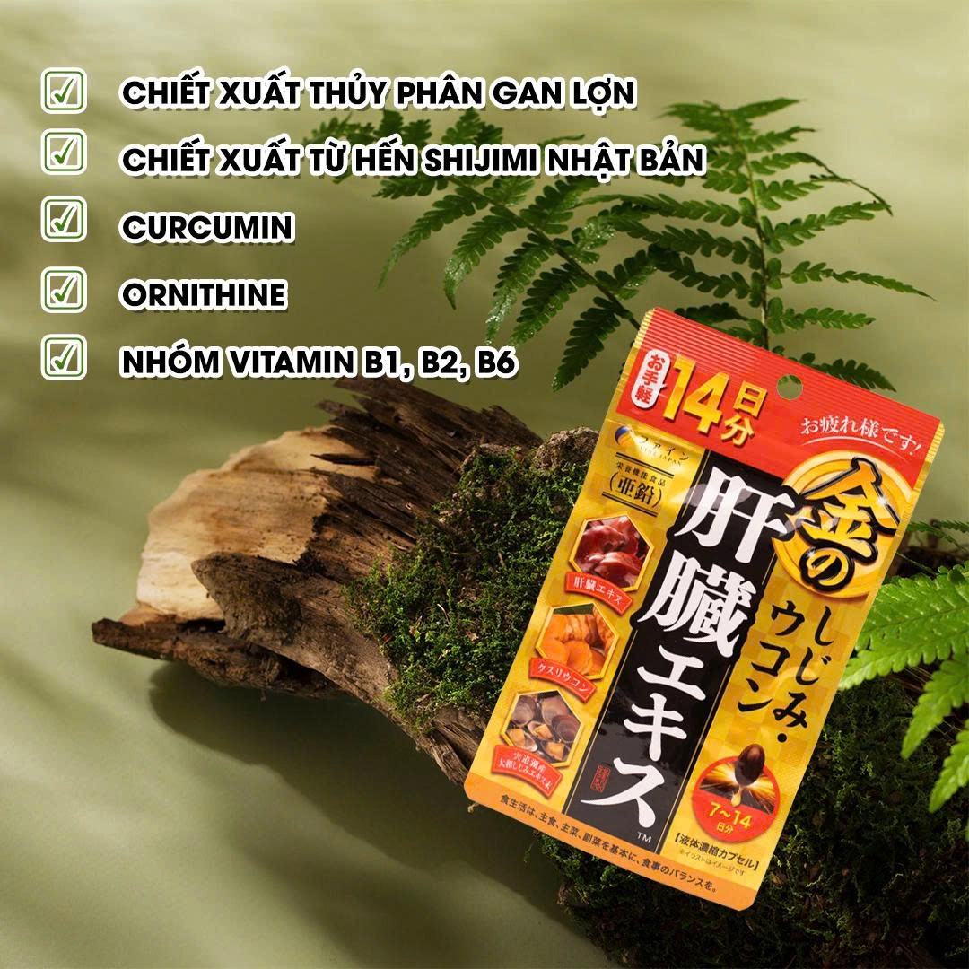 Viên uống bảo vệ gan chiết xuất gan sò vàng và nghệ Fine Japan 42 viên