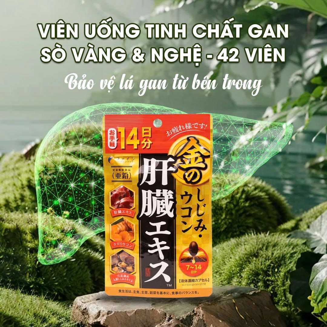 Viên uống bảo vệ gan chiết xuất gan sò vàng và nghệ Fine Japan 42 viên