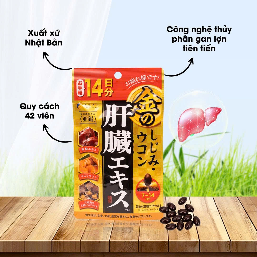Viên uống bảo vệ gan chiết xuất gan sò vàng và nghệ Fine Japan 42 viên