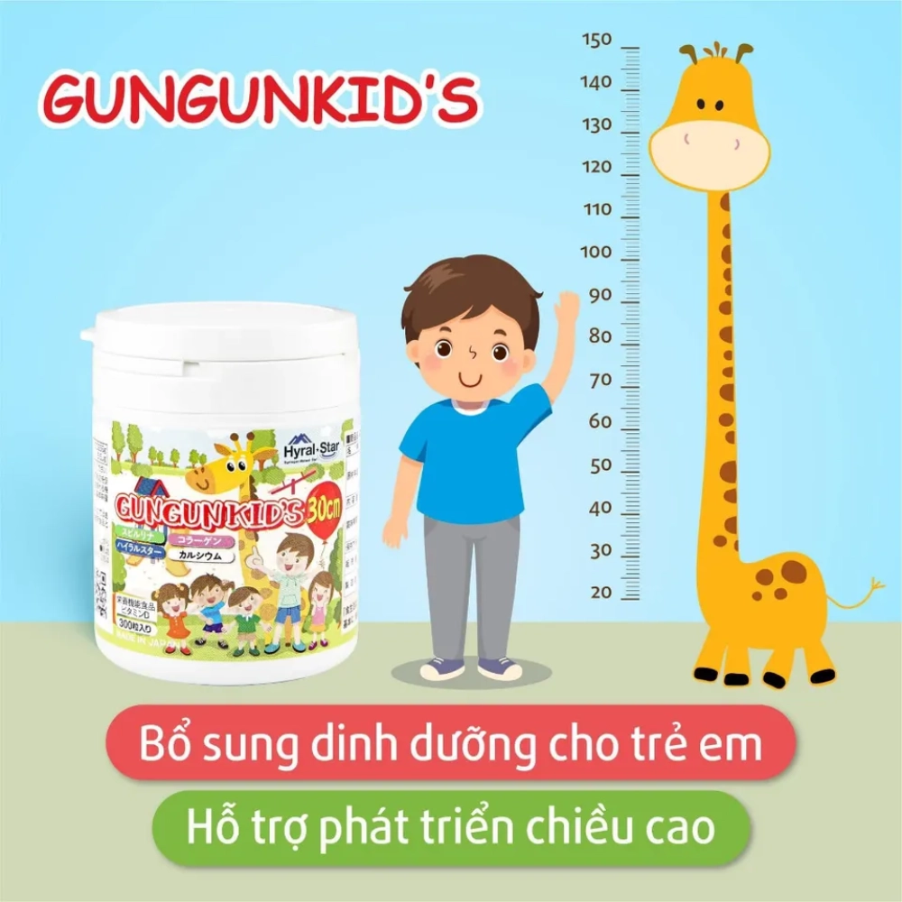 Viên uống tăng chiều cao cho bé Ribeto Shoji GungunKids 30CM 300 viên