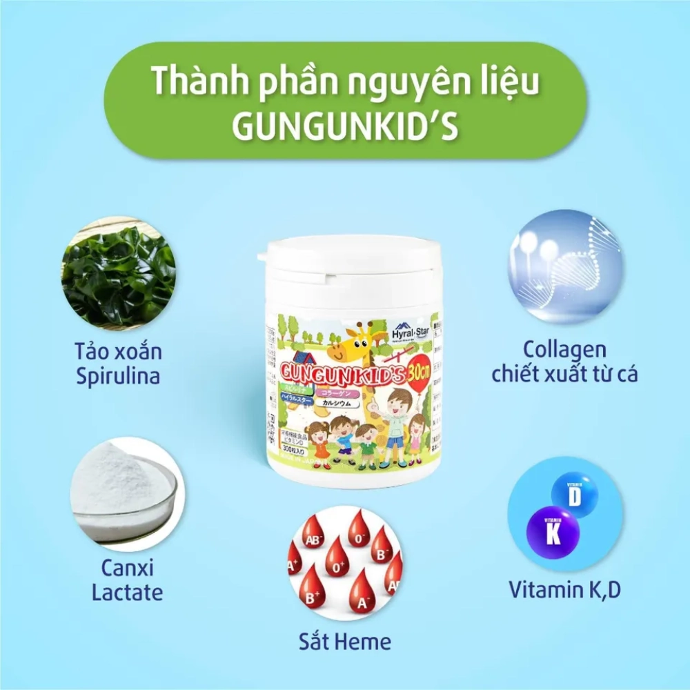 Viên uống tăng chiều cao cho bé Ribeto Shoji GungunKids 30CM 300 viên