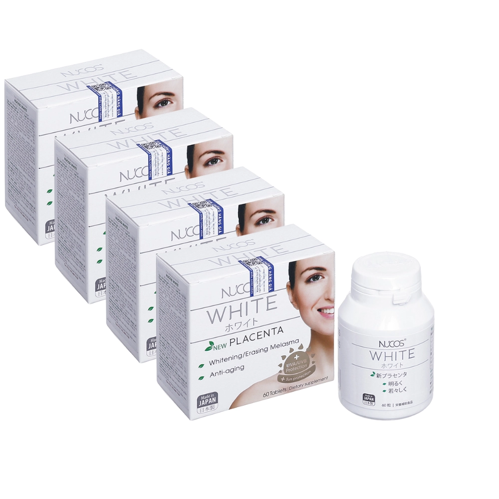 Combo 4 Viên uống trắng da, giảm nám Nucos White 60 viên