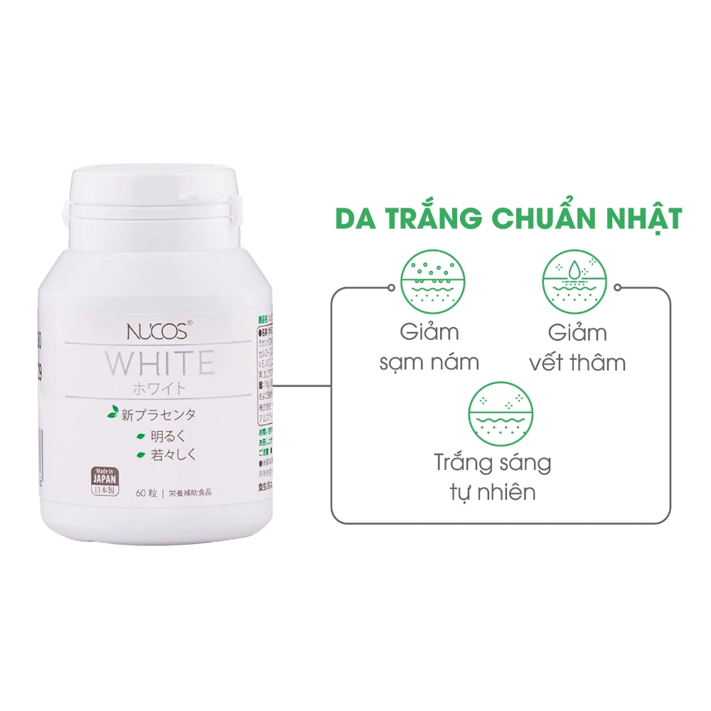 Combo 4 Viên uống trắng da, giảm nám Nucos White 60 viên