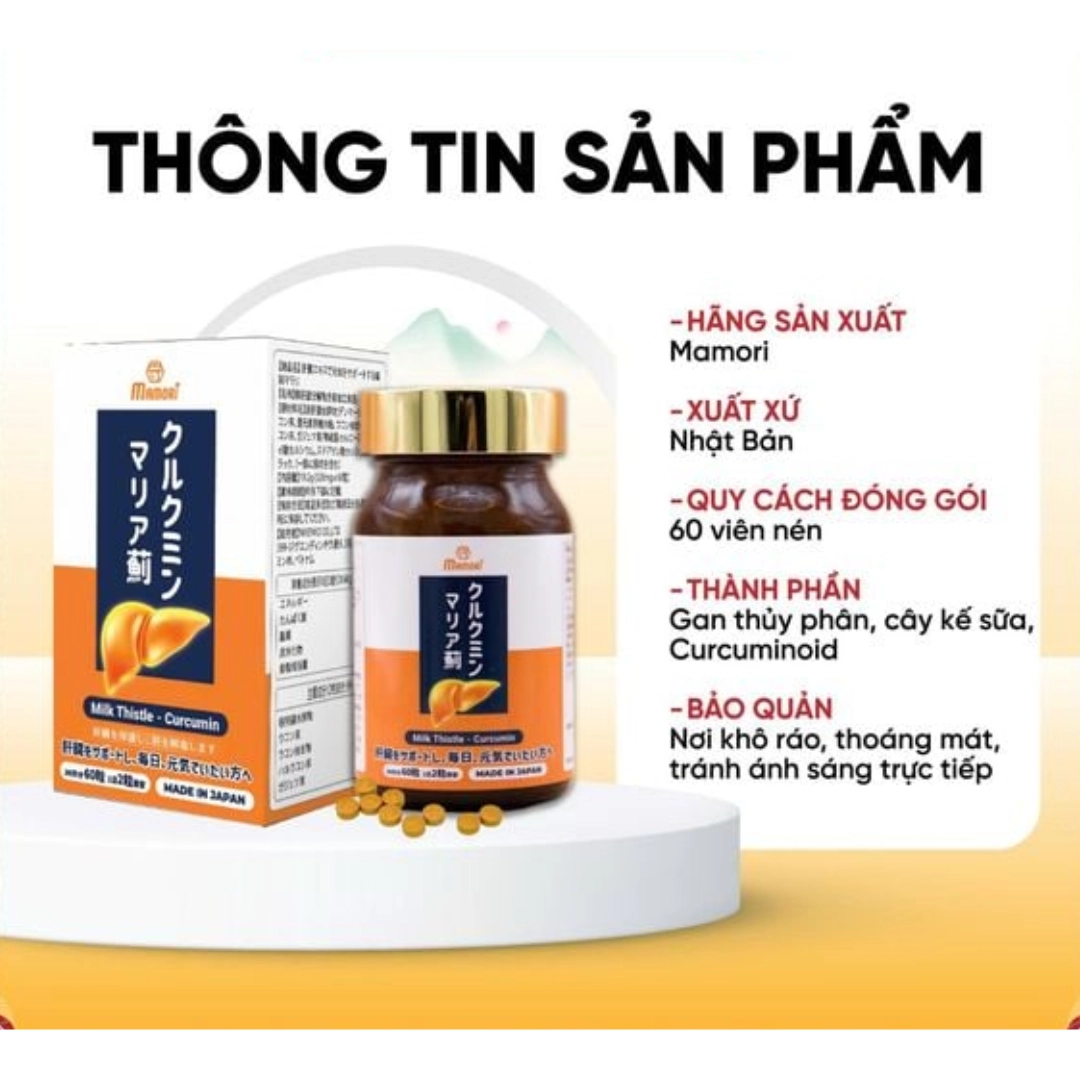 Viên uống hỗ trợ bảo vệ gan Mamori Supports a Healthy Liver - Hộp 60 viên