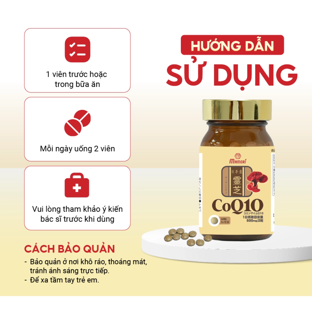 Viên uống hỗ trợ tốt cho tim mạch Mamori CoQ10 - Hộp 60 viên