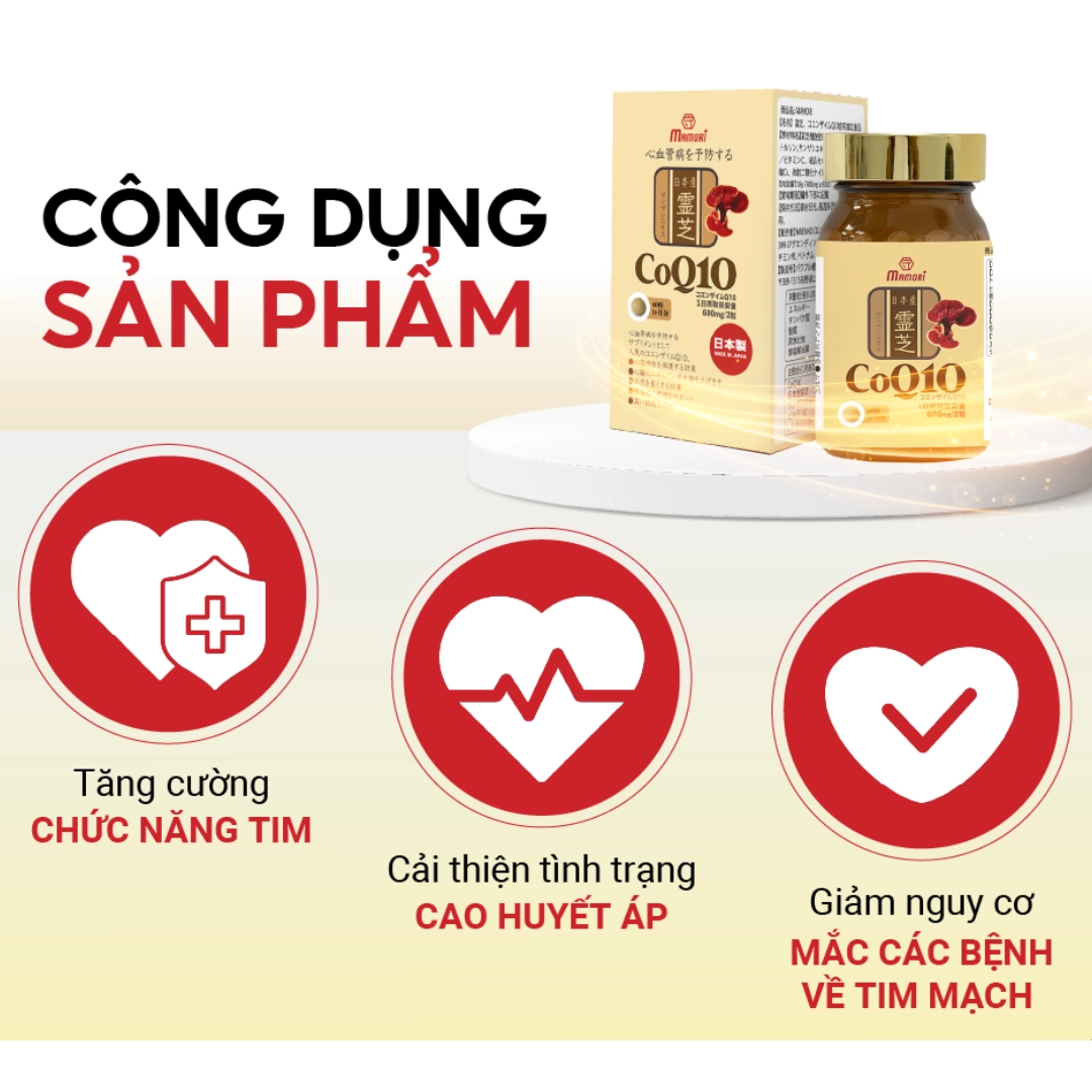Viên uống hỗ trợ tốt cho tim mạch Mamori CoQ10 - Hộp 60 viên