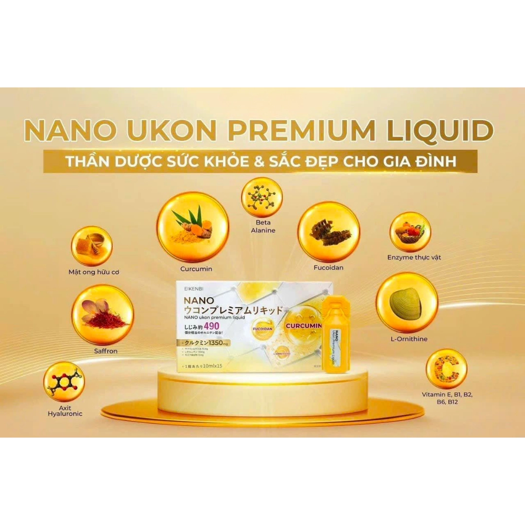 Bột uống hỗ trợ dạ dày & tăng cường miễn dịch Nano Ukon Premium – 30 gói x 2g