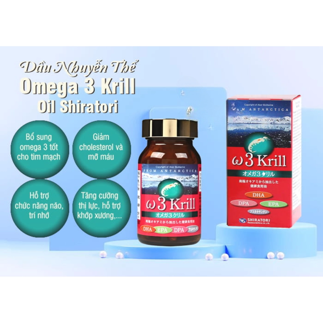 Viên uống bổ sung Omega 3 Krill Shiratori - Hộp 80 viên
